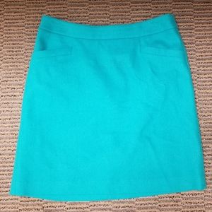 Ann Talor 4P Teal blue green Wool Skirt pockets